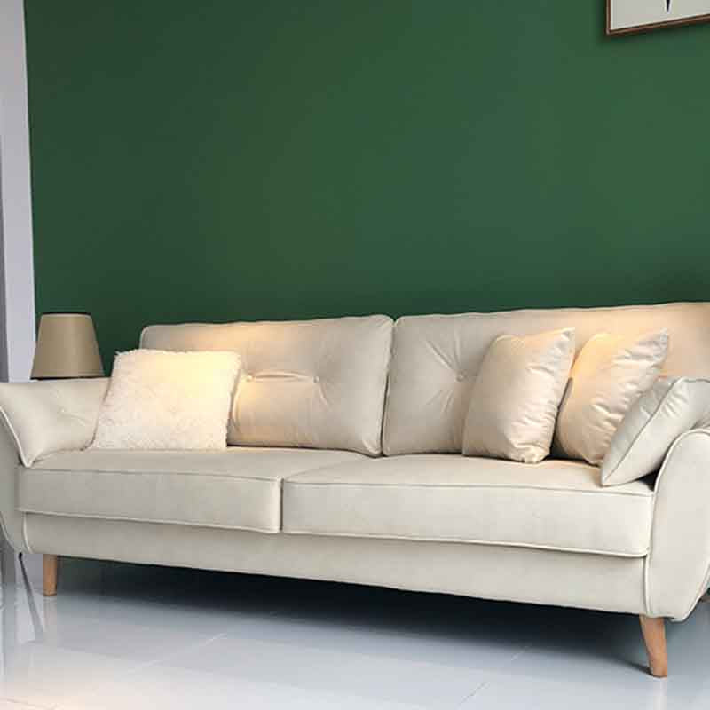 Tufted Back Flared Arm Contemporary Sofa for Living Room and Apartment 75"L x 35.5"W x 35.5"H Off-White Clearhalo 'furn' 'furn_sofas' 'Furniture' 'furniture_sofas' 'kitchen' 'kitchen_sofas' 'Living Room Furniture' 'Sofa' 'sofas' 4625761