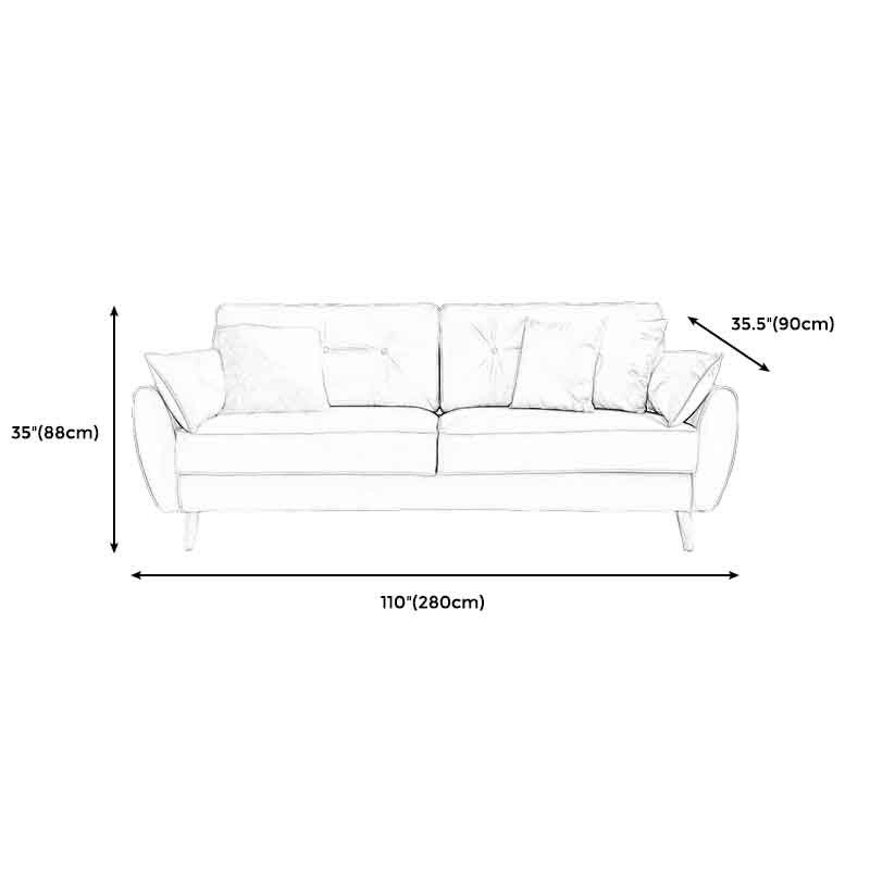 Tufted Back Flared Arm Contemporary Sofa for Living Room and Apartment Clearhalo 'furn' 'furn_sofas' 'Furniture' 'furniture_sofas' 'kitchen' 'kitchen_sofas' 'Living Room Furniture' 'Sofa' 'sofas' 4625773