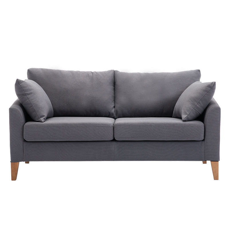 Modern Style Rectangular Sofa with Wooden Base and Namib Cushion Grey Clearhalo 'furn' 'furn_sofas' 'Furniture' 'furniture_sofas' 'kitchen' 'kitchen_sofas' 'Living Room Furniture' 'Sofa' 'sofas' 4625775
