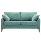 Modern Style Rectangular Sofa with Wooden Base and Namib Cushion Lake Blue Clearhalo 'furn' 'furn_sofas' 'Furniture' 'furniture_sofas' 'kitchen' 'kitchen_sofas' 'Living Room Furniture' 'Sofa' 'sofas' 4625776