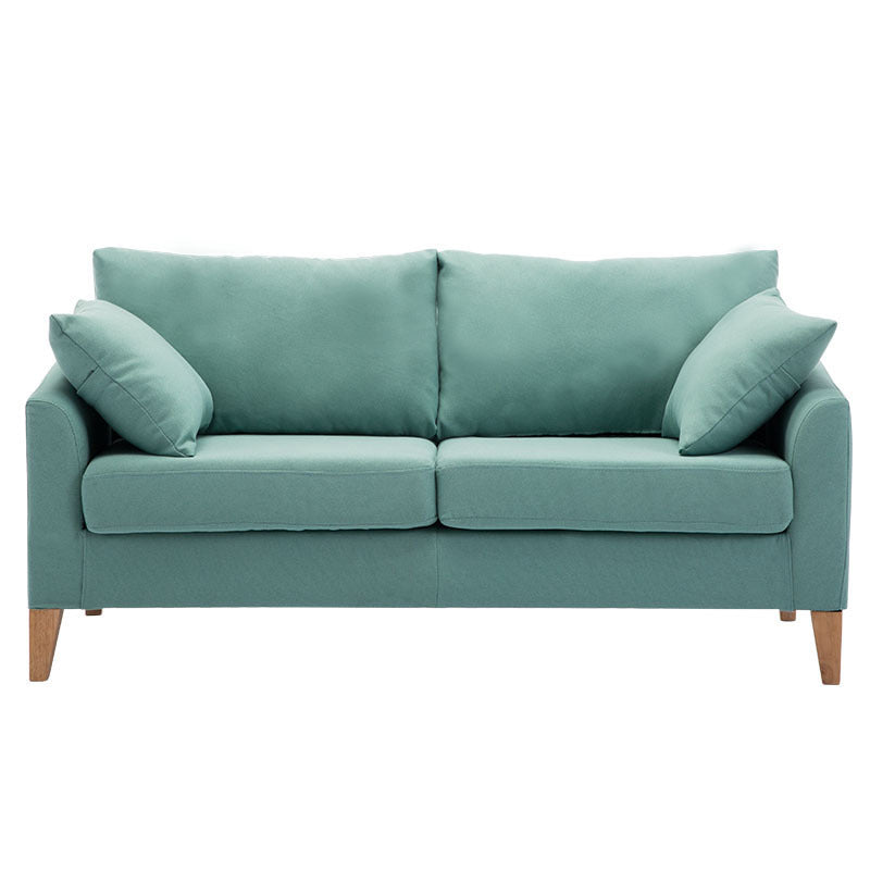 Modern Style Rectangular Sofa with Wooden Base and Namib Cushion Lake Blue Clearhalo 'furn' 'furn_sofas' 'Furniture' 'furniture_sofas' 'kitchen' 'kitchen_sofas' 'Living Room Furniture' 'Sofa' 'sofas' 4625776