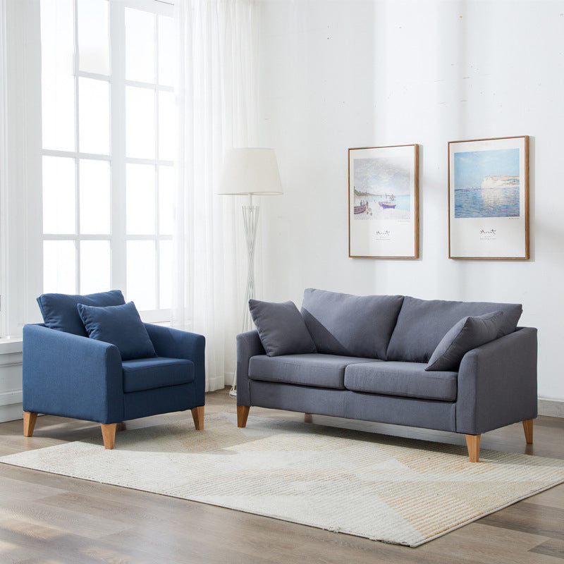 Modern Style Rectangular Sofa with Wooden Base and Namib Cushion Clearhalo 'furn' 'furn_sofas' 'Furniture' 'furniture_sofas' 'kitchen' 'kitchen_sofas' 'Living Room Furniture' 'Sofa' 'sofas' 4625777