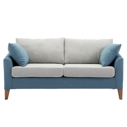 Modern Style Rectangular Sofa with Wooden Base and Namib Cushion Light Blue-White Clearhalo 'furn' 'furn_sofas' 'Furniture' 'furniture_sofas' 'kitchen' 'kitchen_sofas' 'Living Room Furniture' 'Sofa' 'sofas' 4625783