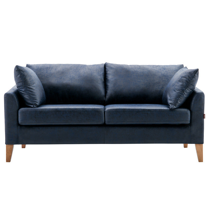 Modern Style Rectangular Sofa with Wooden Base and Namib Cushion Royal Blue Clearhalo 'furn' 'furn_sofas' 'Furniture' 'furniture_sofas' 'kitchen' 'kitchen_sofas' 'Living Room Furniture' 'Sofa' 'sofas' 4625784