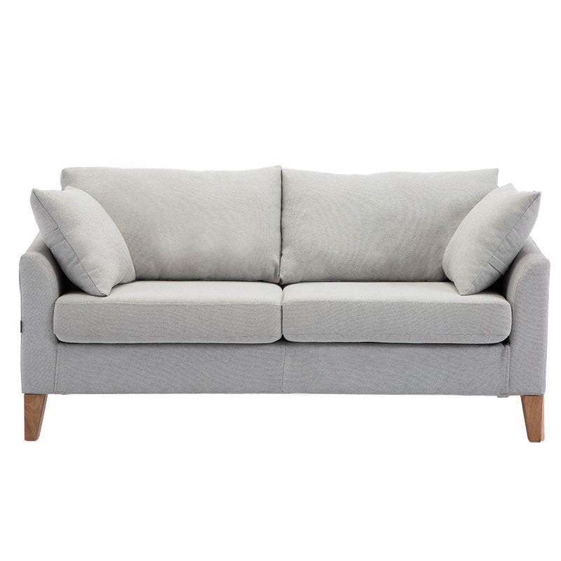 Modern Style Rectangular Sofa with Wooden Base and Namib Cushion White-Gray Clearhalo 'furn' 'furn_sofas' 'Furniture' 'furniture_sofas' 'kitchen' 'kitchen_sofas' 'Living Room Furniture' 'Sofa' 'sofas' 4625785
