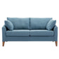 Modern Style Rectangular Sofa with Wooden Base and Namib Cushion Light Blue Clearhalo 'furn' 'furn_sofas' 'Furniture' 'furniture_sofas' 'kitchen' 'kitchen_sofas' 'Living Room Furniture' 'Sofa' 'sofas' 4625789