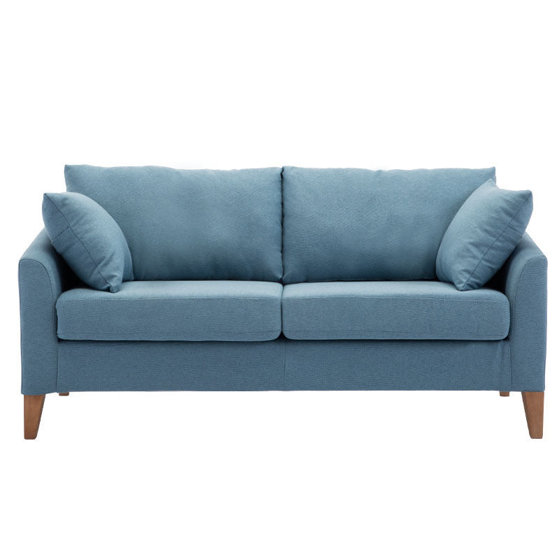 Modern Style Rectangular Sofa with Wooden Base and Namib Cushion Light Blue Clearhalo 'furn' 'furn_sofas' 'Furniture' 'furniture_sofas' 'kitchen' 'kitchen_sofas' 'Living Room Furniture' 'Sofa' 'sofas' 4625789