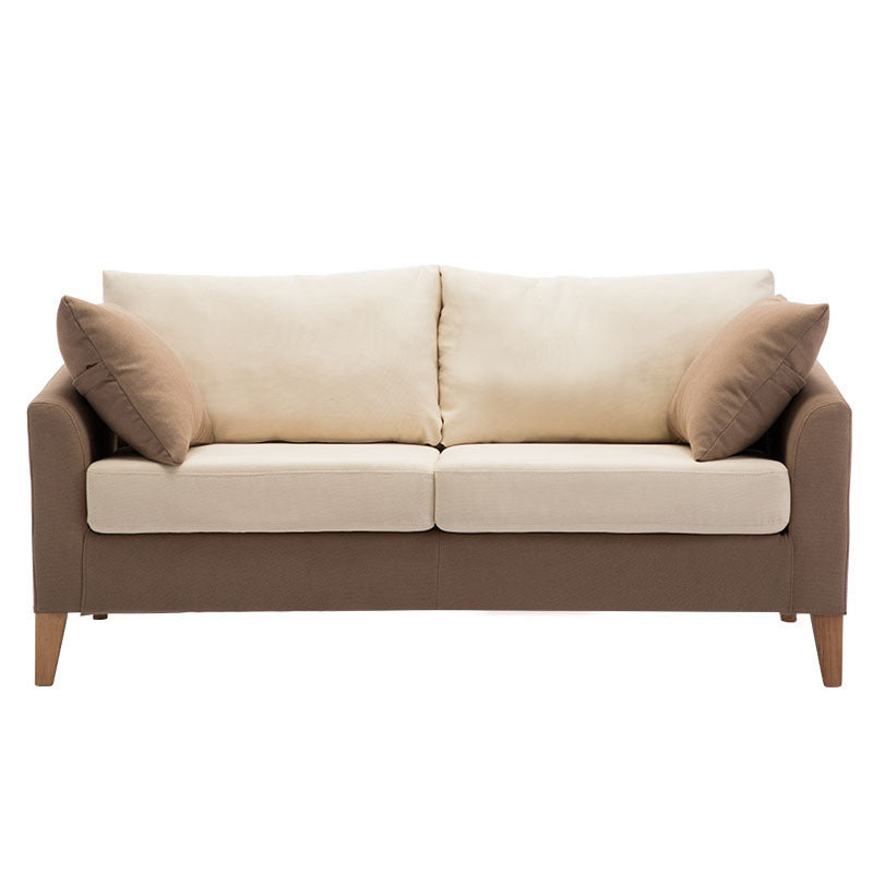 Modern Style Rectangular Sofa with Wooden Base and Namib Cushion Tan Clearhalo 'furn' 'furn_sofas' 'Furniture' 'furniture_sofas' 'kitchen' 'kitchen_sofas' 'Living Room Furniture' 'Sofa' 'sofas' 4625790