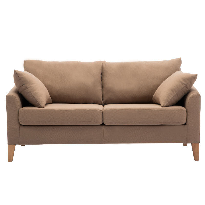 Modern Style Rectangular Sofa with Wooden Base and Namib Cushion Brown Clearhalo 'furn' 'furn_sofas' 'Furniture' 'furniture_sofas' 'kitchen' 'kitchen_sofas' 'Living Room Furniture' 'Sofa' 'sofas' 4625795