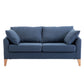 Modern Style Rectangular Sofa with Wooden Base and Namib Cushion Dark Blue Clearhalo 'furn' 'furn_sofas' 'Furniture' 'furniture_sofas' 'kitchen' 'kitchen_sofas' 'Living Room Furniture' 'Sofa' 'sofas' 4625796