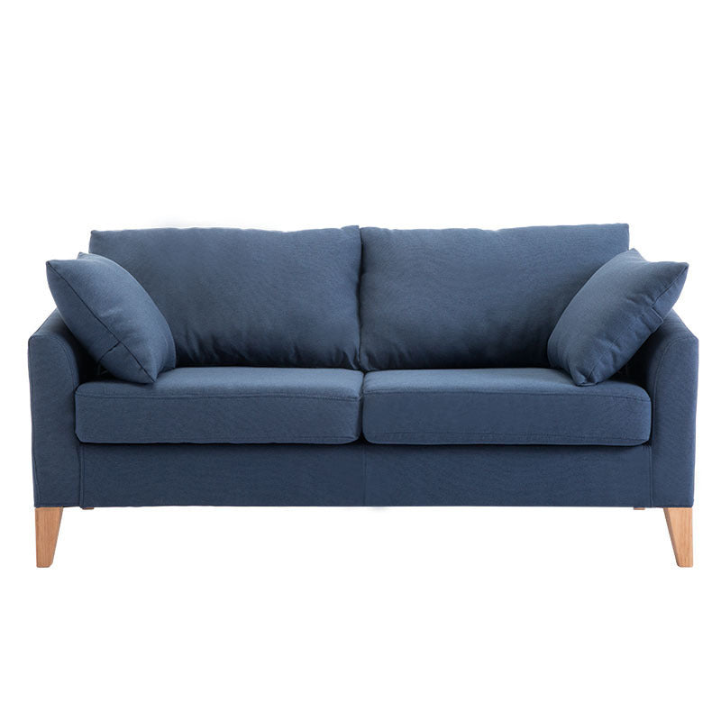 Modern Style Rectangular Sofa with Wooden Base and Namib Cushion Dark Blue Clearhalo 'furn' 'furn_sofas' 'Furniture' 'furniture_sofas' 'kitchen' 'kitchen_sofas' 'Living Room Furniture' 'Sofa' 'sofas' 4625796