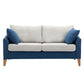 Modern Style Rectangular Sofa with Wooden Base and Namib Cushion Blue-White Clearhalo 'furn' 'furn_sofas' 'Furniture' 'furniture_sofas' 'kitchen' 'kitchen_sofas' 'Living Room Furniture' 'Sofa' 'sofas' 4625797