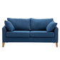 Modern Style Rectangular Sofa with Wooden Base and Namib Cushion Blue Clearhalo 'furn' 'furn_sofas' 'Furniture' 'furniture_sofas' 'kitchen' 'kitchen_sofas' 'Living Room Furniture' 'Sofa' 'sofas' 4625798