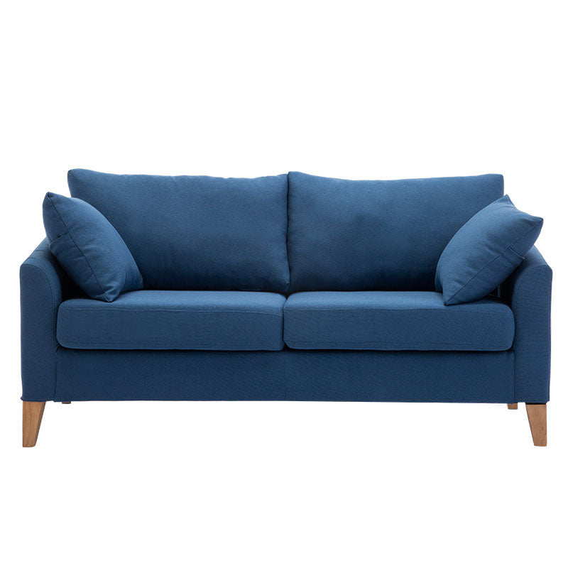 Modern Style Rectangular Sofa with Wooden Base and Namib Cushion Blue Clearhalo 'furn' 'furn_sofas' 'Furniture' 'furniture_sofas' 'kitchen' 'kitchen_sofas' 'Living Room Furniture' 'Sofa' 'sofas' 4625798