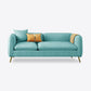 with 2 Pillows Tuxedo Arm Sofa 30.3" D X 26.38" H Velvet Cushions Sofa Blue Clearhalo 'furn' 'furn_sofas' 'Furniture' 'furniture_sofas' 'kitchen' 'kitchen_sofas' 'Living Room Furniture' 'Sofa' 'sofas' 4625822