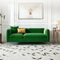 with 2 Pillows Tuxedo Arm Sofa 30.3" D X 26.38" H Velvet Cushions Sofa 55''L x30"W x 26"H Green Clearhalo 'furn' 'furn_sofas' 'Furniture' 'furniture_sofas' 'kitchen' 'kitchen_sofas' 'Living Room Furniture' 'Sofa' 'sofas' 4625823
