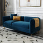 with 2 Pillows Tuxedo Arm Sofa 30.3" D X 26.38" H Velvet Cushions Sofa Dark Blue Clearhalo 'furn' 'furn_sofas' 'Furniture' 'furniture_sofas' 'kitchen' 'kitchen_sofas' 'Living Room Furniture' 'Sofa' 'sofas' 4625829