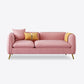 with 2 Pillows Tuxedo Arm Sofa 30.3" D X 26.38" H Velvet Cushions Sofa Rose Bloom Clearhalo 'furn' 'furn_sofas' 'Furniture' 'furniture_sofas' 'kitchen' 'kitchen_sofas' 'Living Room Furniture' 'Sofa' 'sofas' 4625832