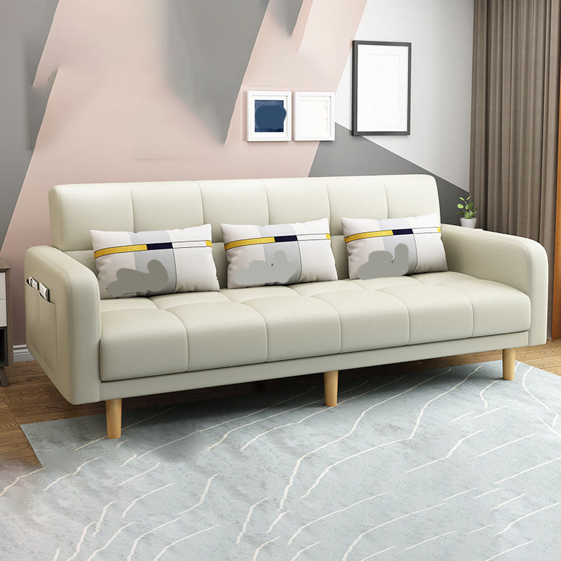 Modern Style Wooden Base Scientific Cloth Cushion with Pillow Rectangular Sofa Clearhalo 'furn' 'furn_sofas' 'Furniture' 'furniture_sofas' 'kitchen' 'kitchen_sofas' 'Living Room Furniture' 'Sofa' 'sofas' 4626736
