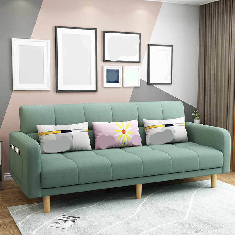 Modern Style Wooden Base Scientific Cloth Cushion with Pillow Rectangular Sofa Light Green Clearhalo 'furn' 'furn_sofas' 'Furniture' 'furniture_sofas' 'kitchen' 'kitchen_sofas' 'Living Room Furniture' 'Sofa' 'sofas' 4626737
