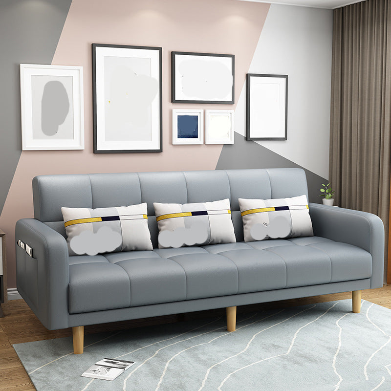 Modern Style Wooden Base Scientific Cloth Cushion with Pillow Rectangular Sofa Light Gray Clearhalo 'furn' 'furn_sofas' 'Furniture' 'furniture_sofas' 'kitchen' 'kitchen_sofas' 'Living Room Furniture' 'Sofa' 'sofas' 4626747