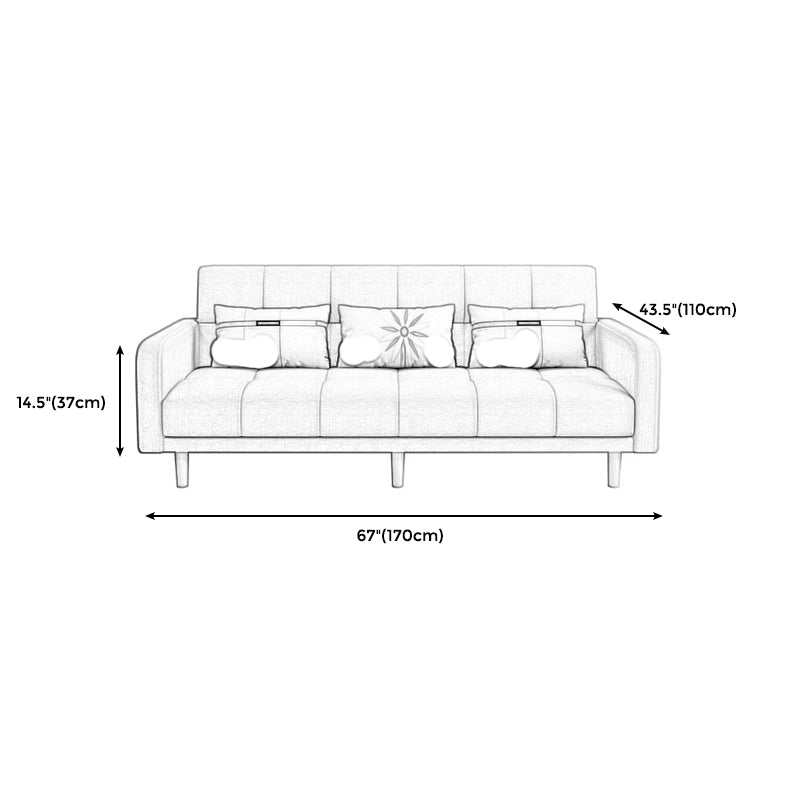 Modern Style Wooden Base Scientific Cloth Cushion with Pillow Rectangular Sofa Clearhalo 'furn' 'furn_sofas' 'Furniture' 'furniture_sofas' 'kitchen' 'kitchen_sofas' 'Living Room Furniture' 'Sofa' 'sofas' 4626757