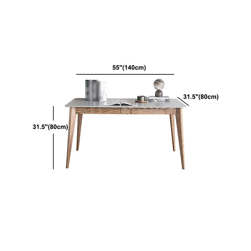Minimalist 1/4/5/6 Pieces Dining Room Table Rectangular Solid Wood Top Dining Chairs Set Clearhalo 'Dining Room Sets' 'Dining Tables & Seating' 'dining_room_set' 'furn' 'furn_dining_room_set' 'Furniture' 'furniture_dining_room_set' 'Kitchen & Dining Furniture' 'kitchen&dining_furn' 'kitchen' 4636867