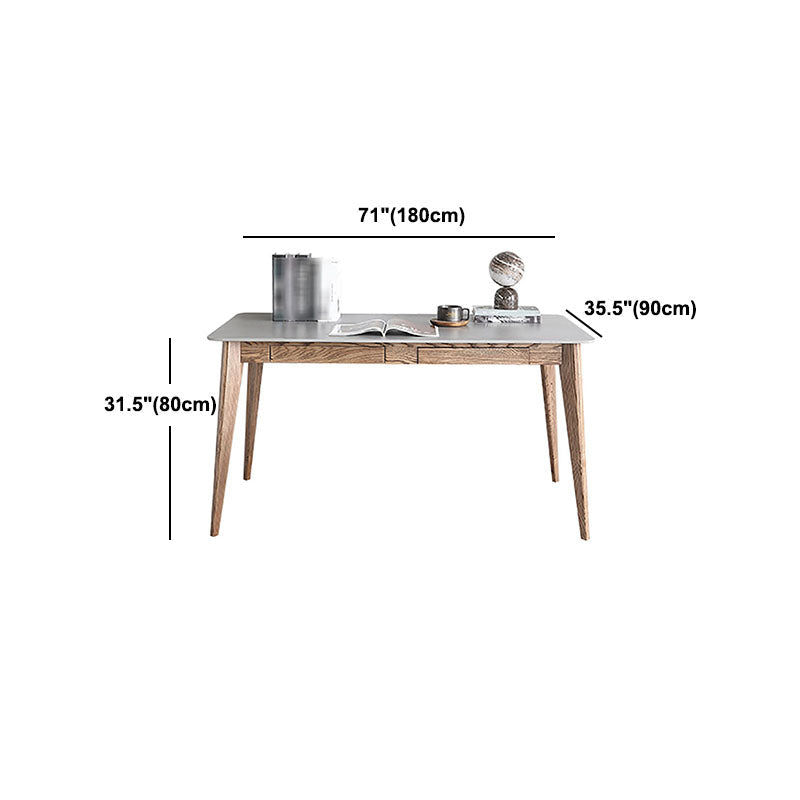 Minimalist 1/4/5/6 Pieces Dining Room Table Rectangular Solid Wood Top Dining Chairs Set Clearhalo 'Dining Room Sets' 'Dining Tables & Seating' 'dining_room_set' 'furn' 'furn_dining_room_set' 'Furniture' 'furniture_dining_room_set' 'Kitchen & Dining Furniture' 'kitchen&dining_furn' 'kitchen' 4636869