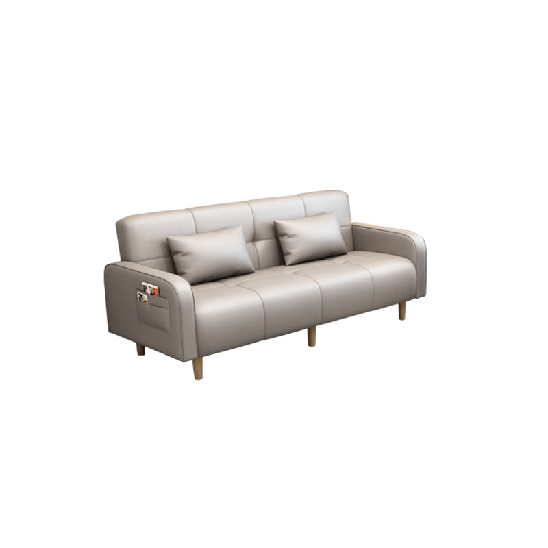 Modern Square Arm Standard Sofa Bed Dual Purpose Sofa with Bolster Pillows for Living Room Clearhalo 'furn' 'furn_sofas' 'Furniture' 'furniture_sofas' 'kitchen' 'kitchen_sofas' 'Living Room Furniture' 'Sofa' 'sofas' 4637784