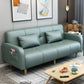 Modern Square Arm Standard Sofa Bed Dual Purpose Sofa with Bolster Pillows for Living Room Green Faux Leather Clearhalo 'furn' 'furn_sofas' 'Furniture' 'furniture_sofas' 'kitchen' 'kitchen_sofas' 'Living Room Furniture' 'Sofa' 'sofas' 4637786