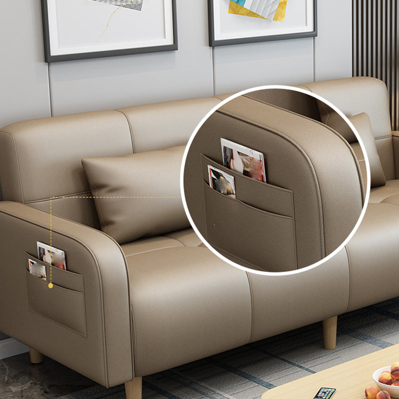 Modern Square Arm Standard Sofa Bed Dual Purpose Sofa with Bolster Pillows for Living Room Clearhalo 'furn' 'furn_sofas' 'Furniture' 'furniture_sofas' 'kitchen' 'kitchen_sofas' 'Living Room Furniture' 'Sofa' 'sofas' 4637789