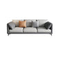 Faux Leather Modern Sofa 33.46" H Pillow Top Arm Sofa with Pillow Back, Brown 84.5"L x 33.5"W x 33.5"H Latex Clearhalo 'furn' 'furn_sofas' 'Furniture' 'furniture_sofas' 'kitchen' 'kitchen_sofas' 'Living Room Furniture' 'Sofa' 'sofas' 4637802