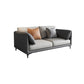 Faux Leather Modern Sofa 33.46" H Pillow Top Arm Sofa with Pillow Back, Brown 59"L x 33"W x 33"H Latex Clearhalo 'furn' 'furn_sofas' 'Furniture' 'furniture_sofas' 'kitchen' 'kitchen_sofas' 'Living Room Furniture' 'Sofa' 'sofas' 4637804