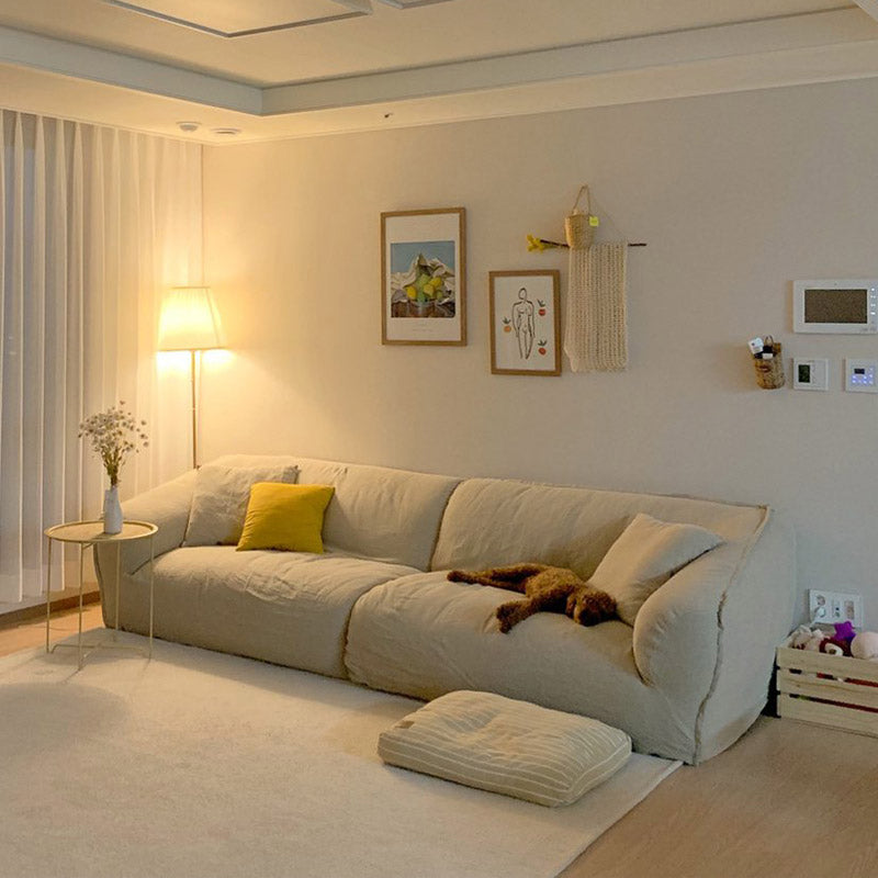 Modern Cotton Blend Sofa 38"W Pillow Top Arm Sofa for Living Room 94.5"L x 39"W x 29.5"H Clearhalo 'furn' 'furn_sofas' 'Furniture' 'furniture_sofas' 'kitchen' 'kitchen_sofas' 'Living Room Furniture' 'Sofa' 'sofas' 4637814