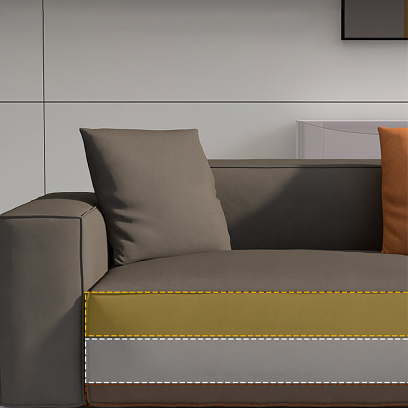 Square Armrest Latex Padded/light Grey Dark Grey/off-white/orange Sofa Clearhalo 'Furniture' 'furniture_sofas' 'kitchen' 'kitchen_sofas' 'Living Room Furniture' 'Sofa' 'sofas' 4637850