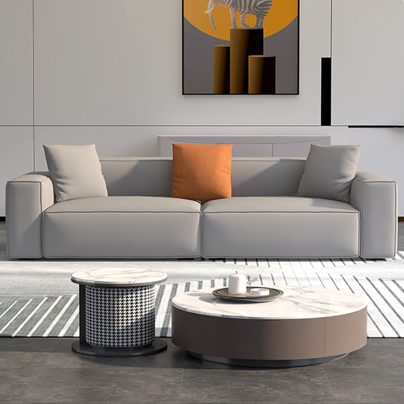 Square Armrest Latex Padded/light Grey Dark Grey/off-white/orange Sofa Light Gray Clearhalo 'Furniture' 'furniture_sofas' 'kitchen' 'kitchen_sofas' 'Living Room Furniture' 'Sofa' 'sofas' 4637858