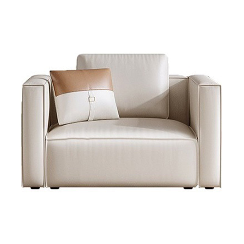 Square Armrest Latex/sponge Upholstered Tech Fabric Upholstered Off-white Sofa 51"L x 35"W x 35"H Latex Clearhalo 'furn' 'furn_sofas' 'Furniture' 'furniture_sofas' 'kitchen' 'kitchen_sofas' 'Living Room Furniture' 'Sofa' 'sofas' 4637873