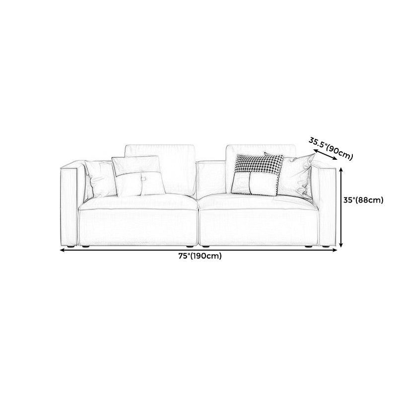 Square Armrest Latex/sponge Upholstered Tech Fabric Upholstered Off-white Sofa Clearhalo 'furn' 'furn_sofas' 'Furniture' 'furniture_sofas' 'kitchen' 'kitchen_sofas' 'Living Room Furniture' 'Sofa' 'sofas' 4637880