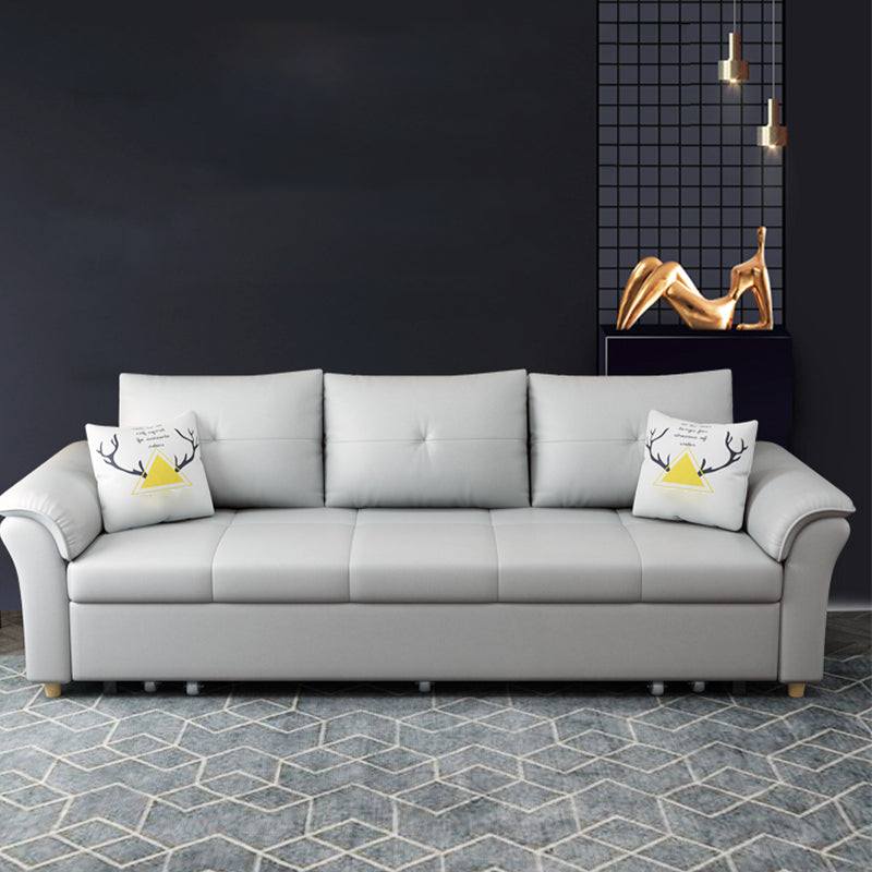 Square Arm Sofa with Loose Back Convertible Sleeper with Storage and Foldable Clearhalo 'furn' 'furn_sofas' 'Furniture' 'furniture_sofas' 'kitchen' 'kitchen_sofas' 'Living Room Furniture' 'Sofa' 'sofas' 4637890