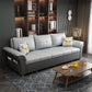 Square Arm Sofa with Loose Back Convertible Sleeper with Storage and Foldable Gray-White Faux Leather Clearhalo 'furn' 'furn_sofas' 'Furniture' 'furniture_sofas' 'kitchen' 'kitchen_sofas' 'Living Room Furniture' 'Sofa' 'sofas' 4637891