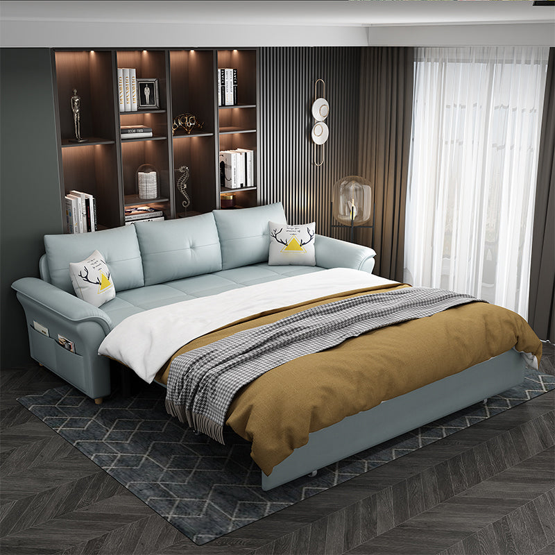 Square Arm Sofa with Loose Back Convertible Sleeper with Storage and Foldable Clearhalo 'furn' 'furn_sofas' 'Furniture' 'furniture_sofas' 'kitchen' 'kitchen_sofas' 'Living Room Furniture' 'Sofa' 'sofas' 4637894