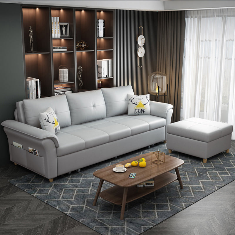 Square Arm Sofa with Loose Back Convertible Sleeper with Storage and Foldable Clearhalo 'furn' 'furn_sofas' 'Furniture' 'furniture_sofas' 'kitchen' 'kitchen_sofas' 'Living Room Furniture' 'Sofa' 'sofas' 4637896