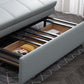 Square Arm Sofa with Loose Back Convertible Sleeper with Storage and Foldable Clearhalo 'furn' 'furn_sofas' 'Furniture' 'furniture_sofas' 'kitchen' 'kitchen_sofas' 'Living Room Furniture' 'Sofa' 'sofas' 4637902