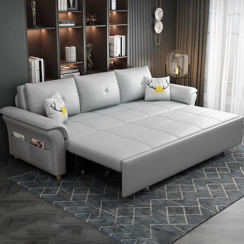 Square Arm Sofa with Loose Back Convertible Sleeper with Storage and Foldable Clearhalo 'furn' 'furn_sofas' 'Furniture' 'furniture_sofas' 'kitchen' 'kitchen_sofas' 'Living Room Furniture' 'Sofa' 'sofas' 4637903