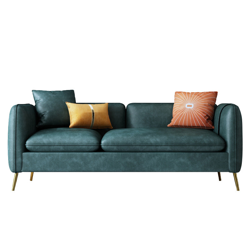 Mid-Century Modern Tuxedo Arm Sofa Faux Leather 29.92" High Seating Clearhalo 'furn' 'furn_sofas' 'Furniture' 'furniture_sofas' 'kitchen' 'kitchen_sofas' 'Living Room Furniture' 'Sofa' 'sofas' 4637917