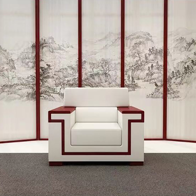 White Contemporary Square Arm Standard Sofa for Living Room, Bonus Room 39"L x 31.5"W x 35.5"H Clearhalo 'furn' 'furn_sofas' 'Furniture' 'furniture_sofas' 'kitchen' 'kitchen_sofas' 'Living Room Furniture' 'Sofa' 'sofas' 4637963