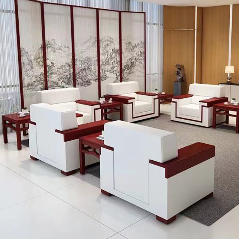 White Contemporary Square Arm Standard Sofa for Living Room, Bonus Room Clearhalo 'furn' 'furn_sofas' 'Furniture' 'furniture_sofas' 'kitchen' 'kitchen_sofas' 'Living Room Furniture' 'Sofa' 'sofas' 4637964