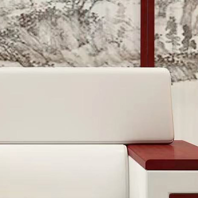 White Contemporary Square Arm Standard Sofa for Living Room, Bonus Room Clearhalo 'furn' 'furn_sofas' 'Furniture' 'furniture_sofas' 'kitchen' 'kitchen_sofas' 'Living Room Furniture' 'Sofa' 'sofas' 4637966