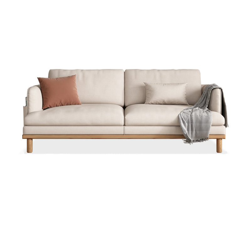 Velvet Sofa 35 "W Recessed Arm Sofa with Storage for Living Room White Clearhalo 'furn' 'furn_sofas' 'Furniture' 'furniture_sofas' 'kitchen' 'kitchen_sofas' 'Living Room Furniture' 'Sofa' 'sofas' 4637975