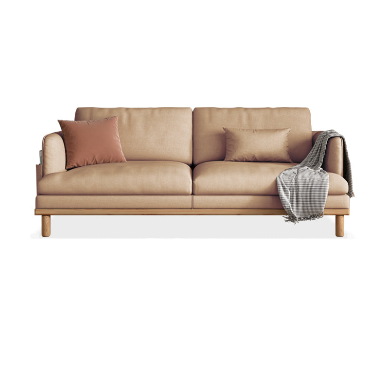 Velvet Sofa 35 "W Recessed Arm Sofa with Storage for Living Room Brown Clearhalo 'furn' 'furn_sofas' 'Furniture' 'furniture_sofas' 'kitchen' 'kitchen_sofas' 'Living Room Furniture' 'Sofa' 'sofas' 4637976